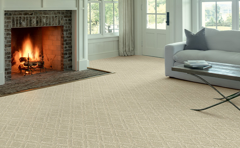 flooring america fireplace carpet couch